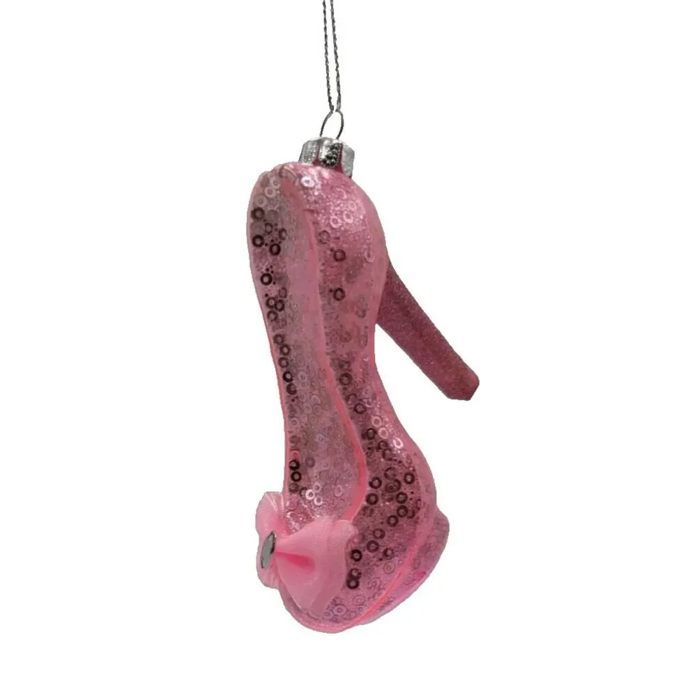 Stiletto‎ High Heel Fashion Ornament Glass Pink